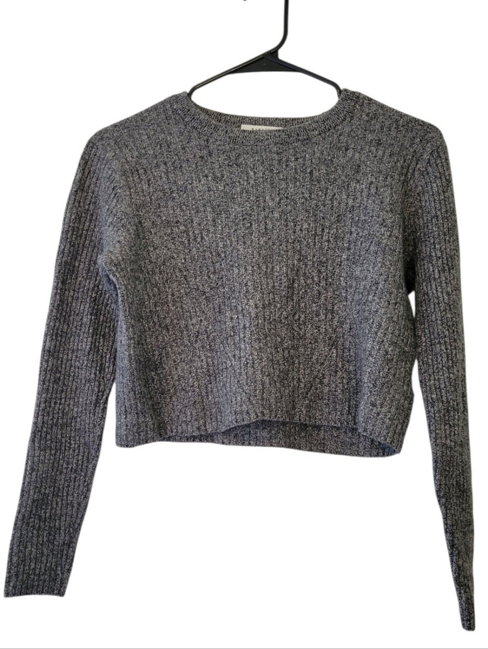 Babaton Aritzia Gray Wool Blend Cropped Long Sleeve Sweater Size S